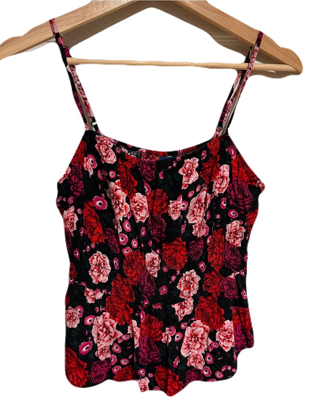 Old Navy Women’s Floral Spaghetti Strap Tank Top - Black & Red